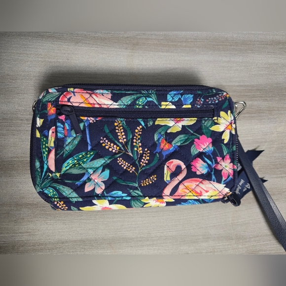 Vera Bradley FLAMINGO GARDEN All in One Wristlet Wallet - MISSING XBODY STRAP - Picture 3 of 8